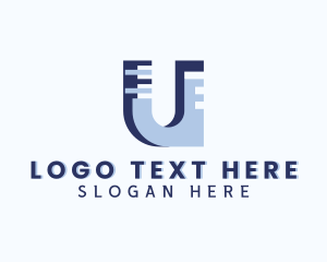 Digital Cryptocurrency Letter U logo design