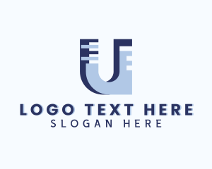 App - Digital Cryptocurrency Letter U logo design