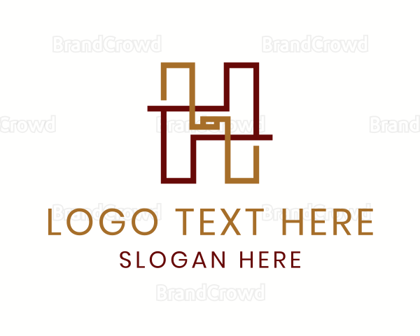 Modern Geometric Business Letter H Logo
