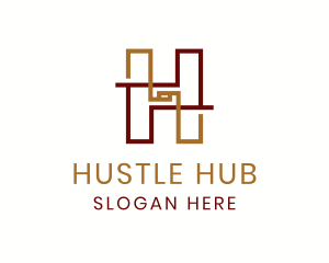 Modern Geometric Business Letter H logo design