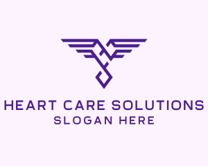 Heart Wings Crest logo design