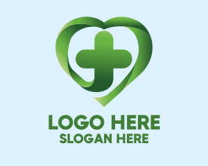 Staff - Green Cross Heart logo design