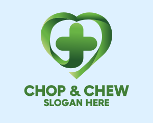 Green - Green Cross Heart logo design