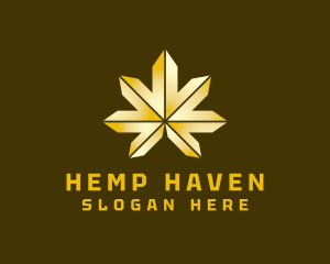 Gold Hemp Leaf logo design