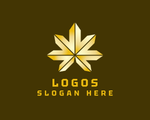 Horticulture - Gold Hemp Leaf logo design