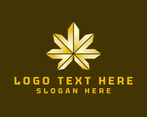 Hemp - Gold Hemp Leaf logo design