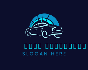Motorsport - Blue Car Speedometer logo design