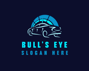 Blue Car Speedometer logo design