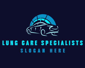 Blue Car Speedometer logo design