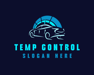 Blue Car Speedometer logo design