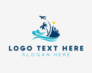 Ocean - Mountain Travel Vacation logo design