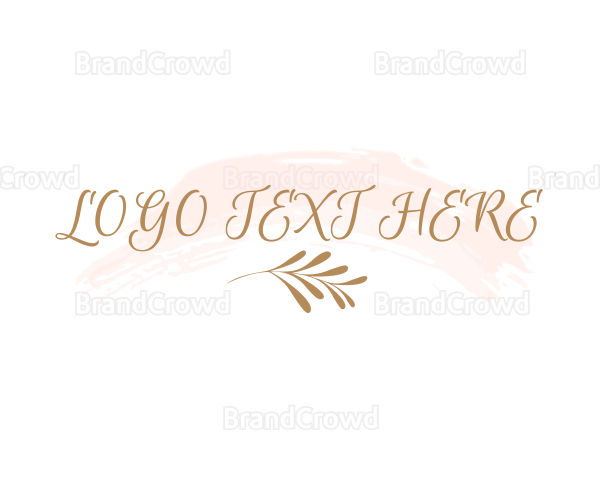 Beauty Leaf Cursive Logo