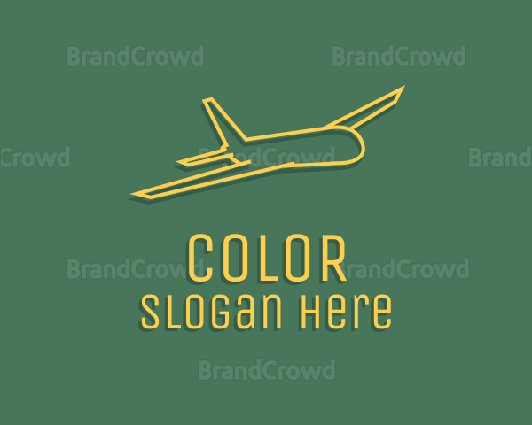 Yellow Aircraft Outline Logo