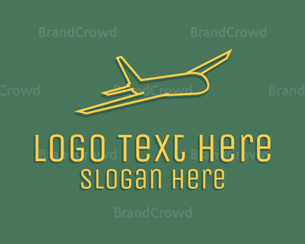 Yellow Aircraft Outline Logo