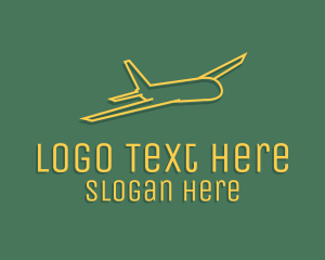 Travel Agency - Yellow Aircraft Outline logo design