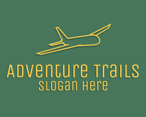 Yellow Aircraft Outline logo design