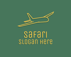 Aerial - Yellow Aircraft Outline logo design