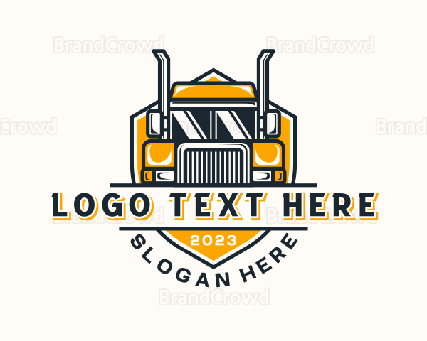 Trailer Truck Logistics Logo