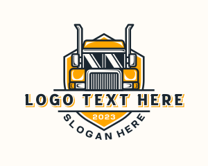 Distribution - Trailer Truck Logistics logo design