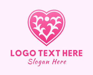 Matrimony - Pink Thorn Heart logo design