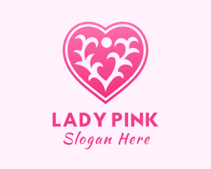 Pink Thorn Heart logo design