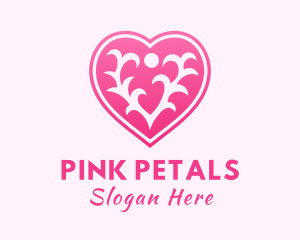 Pink Thorn Heart logo design