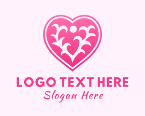 Naughty - Pink Thorn Heart logo design