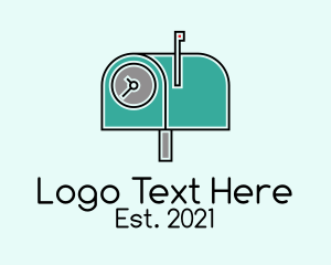 Courier - Mail Box Clock logo design