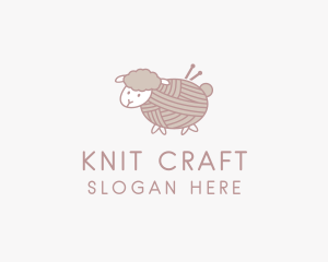 Sheep Yarn Ball  logo design