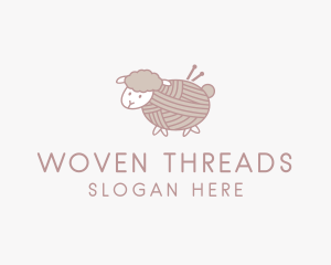 Sheep Yarn Ball  logo design