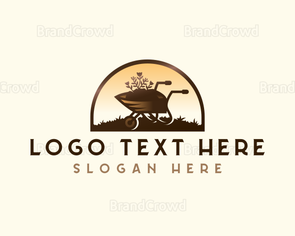 Flower Wheelbarrow Gardening Logo