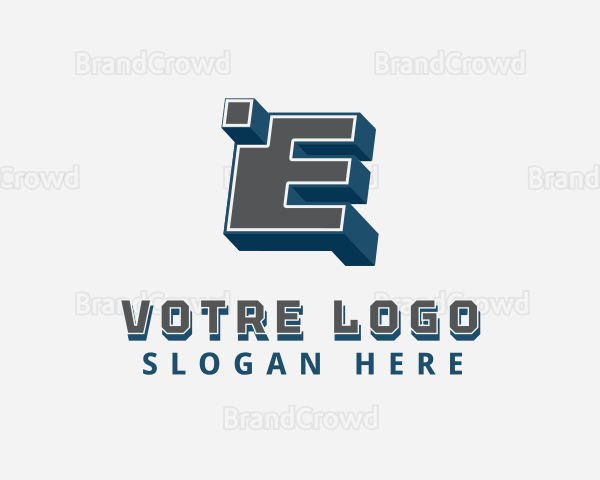 3D Graffiti Letter E Logo