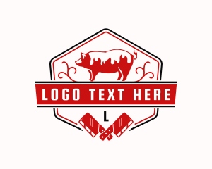 Pork Meat Butchery Logo