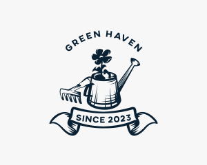 Watering Can Garden Landscaping logo design