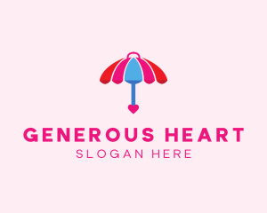 Heart Dating Umbrella  logo design