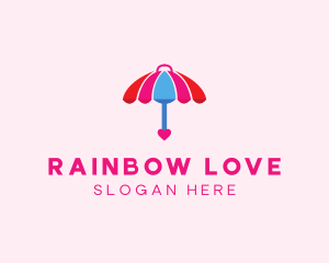 Heart Dating Umbrella  logo design