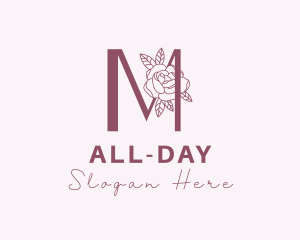 Skincare - Rose Makeup Letter M logo design