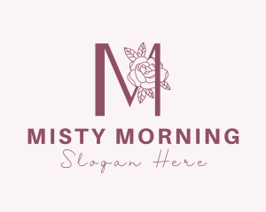 Rose Makeup Letter M logo design