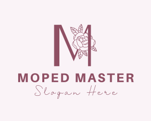 Rose Makeup Letter M logo design