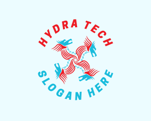 Hydra - Dragon Mythical Creature logo design