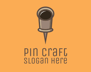 Pin - Coffee Push Pin logo design