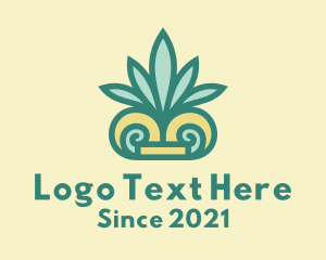 Resort - Tropical Palm Leaf logo design