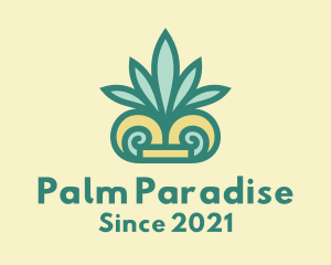 Tropical Palm Leaf  logo design