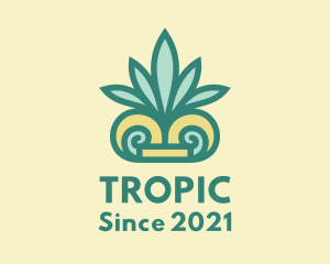 Tropical Palm Leaf  logo design