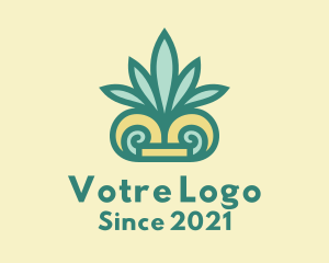 Tree Planting - Tropical Palm Leaf logo design