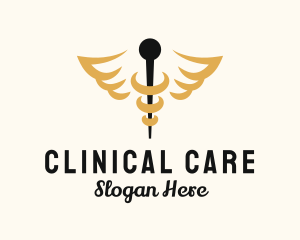 Pharmaceutical Caduceus Wings logo design