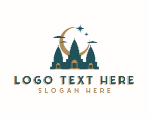 Landmark - Angkor Wat Landmark logo design