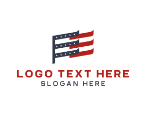 Freedom - America Star Flag logo design
