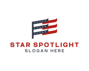 America Star Flag logo design