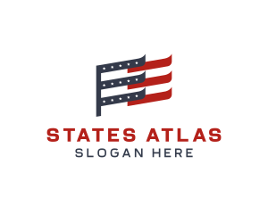 America Star Flag logo design